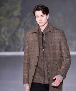 Mens Tweed Black with Grey Check Pattern Waistcoat