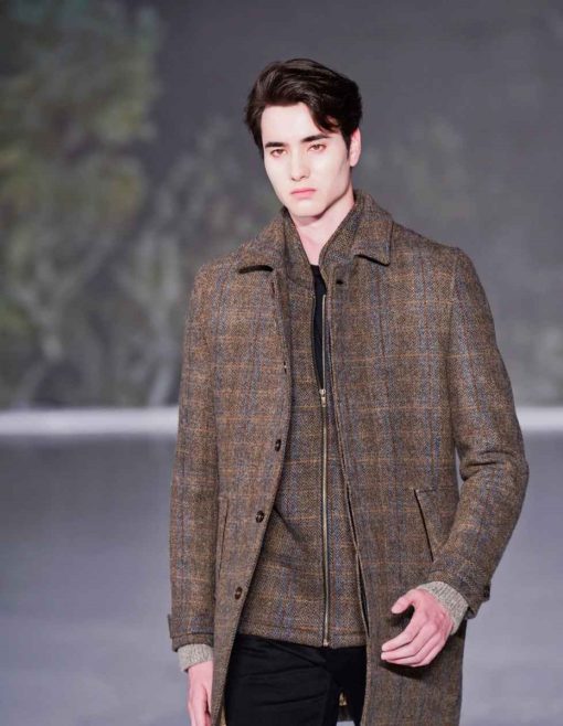 Mens Tweed Black with Grey Check Pattern Waistcoat