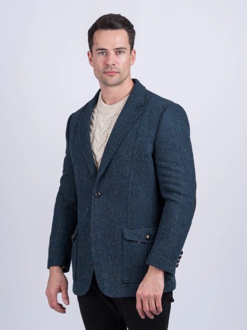 Kavanagh Blue Irish Tweed Classic Fit Jacket - Sport Coat - Image 2