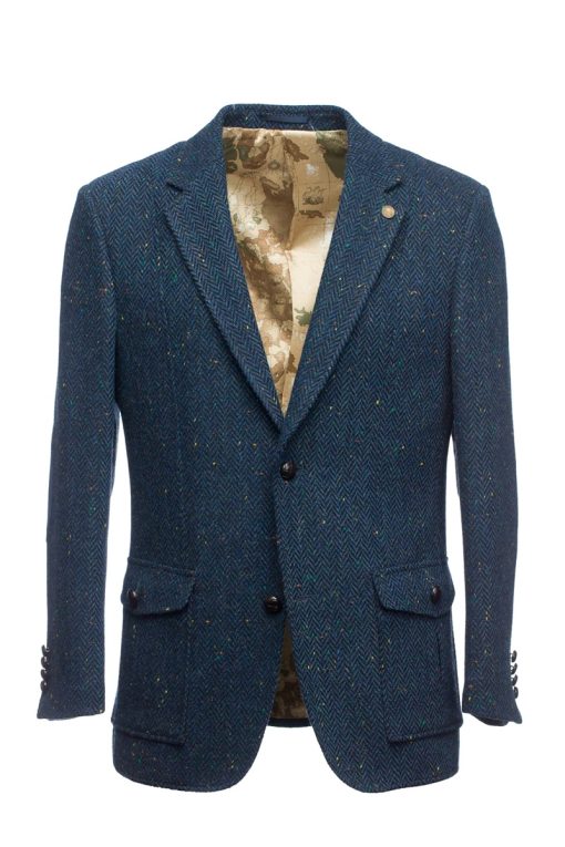 Kavanagh Blue Irish Tweed Classic Fit Jacket - Sport Coat - Image 4