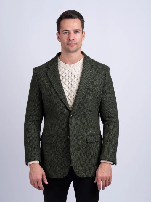 James Stephens Green Irish Tweed Poets Jacket - Sport Coat