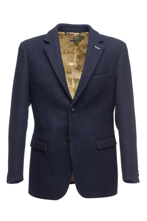 Ryan Dark Navy Classic Fit Tweed Jacket - Image 4