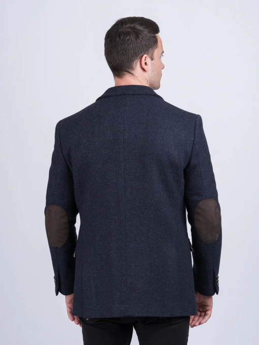 Ryan Dark Navy Classic Fit Tweed Jacket - Image 5