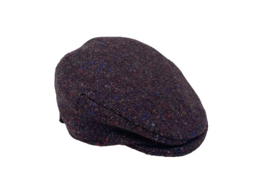 Hanna Children's Tweed Cap, Maroon & Charcoal Salt & Pepper