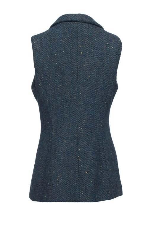 Ladies Irish Tweed Gilet, Blue Vest - Image 6