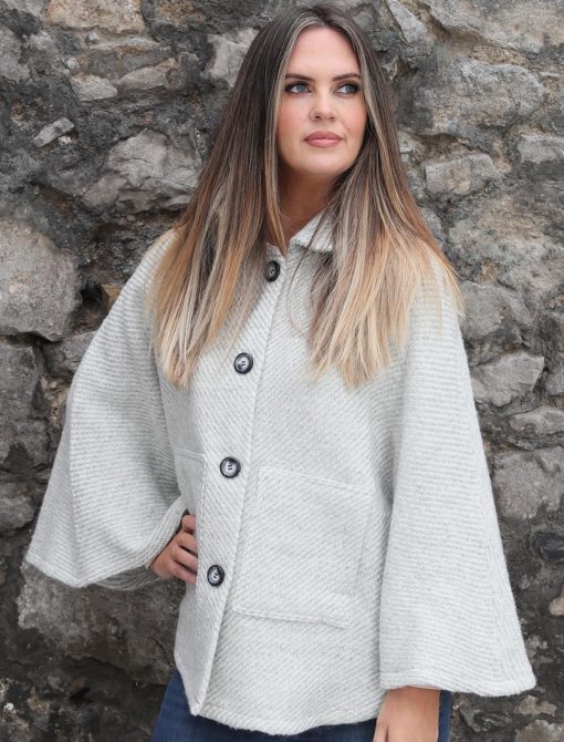 Branigan Weavers Holly Cape, Kildare Dove and Cream
