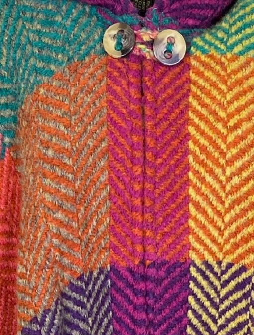 Branigan Weavers Sarah Buffalo Cape, Multi Lt. Green - Image 3