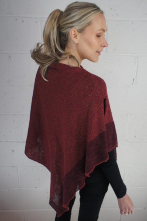 Irish Linen and Silk Cape, Bordeaux - Image 2