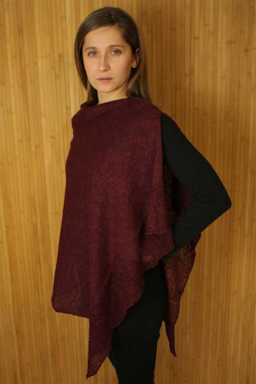 Irish Linen and Cotton Cape, Burgundy