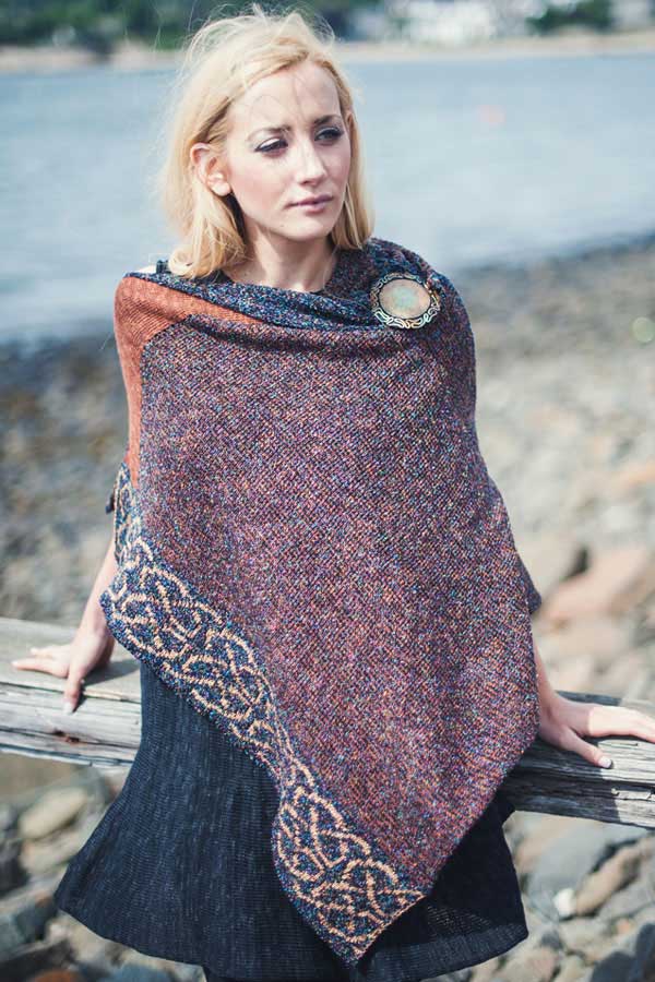 Irish Linen and Silk Wallace Shawl, Bronze