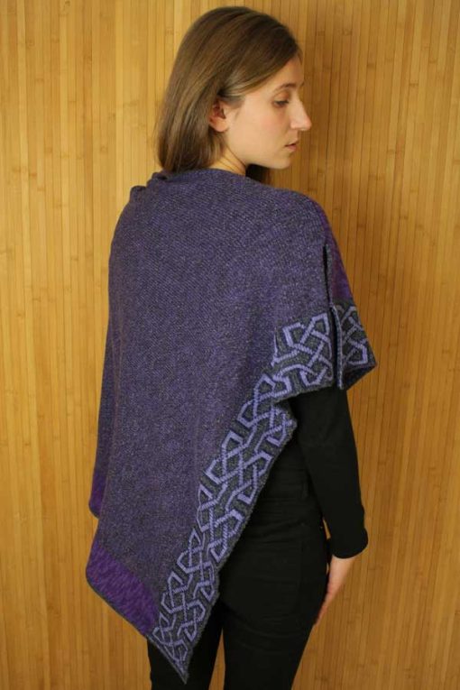 Irish Merino Wool Ballater Shawl, Grape - Image 2