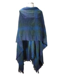 Alternative view of Celtic Ruana, Teal Check