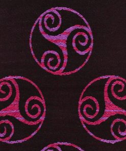 Jimmy Hourihan Fringed Shawl with Triskele Motif, Black/Fuchsia