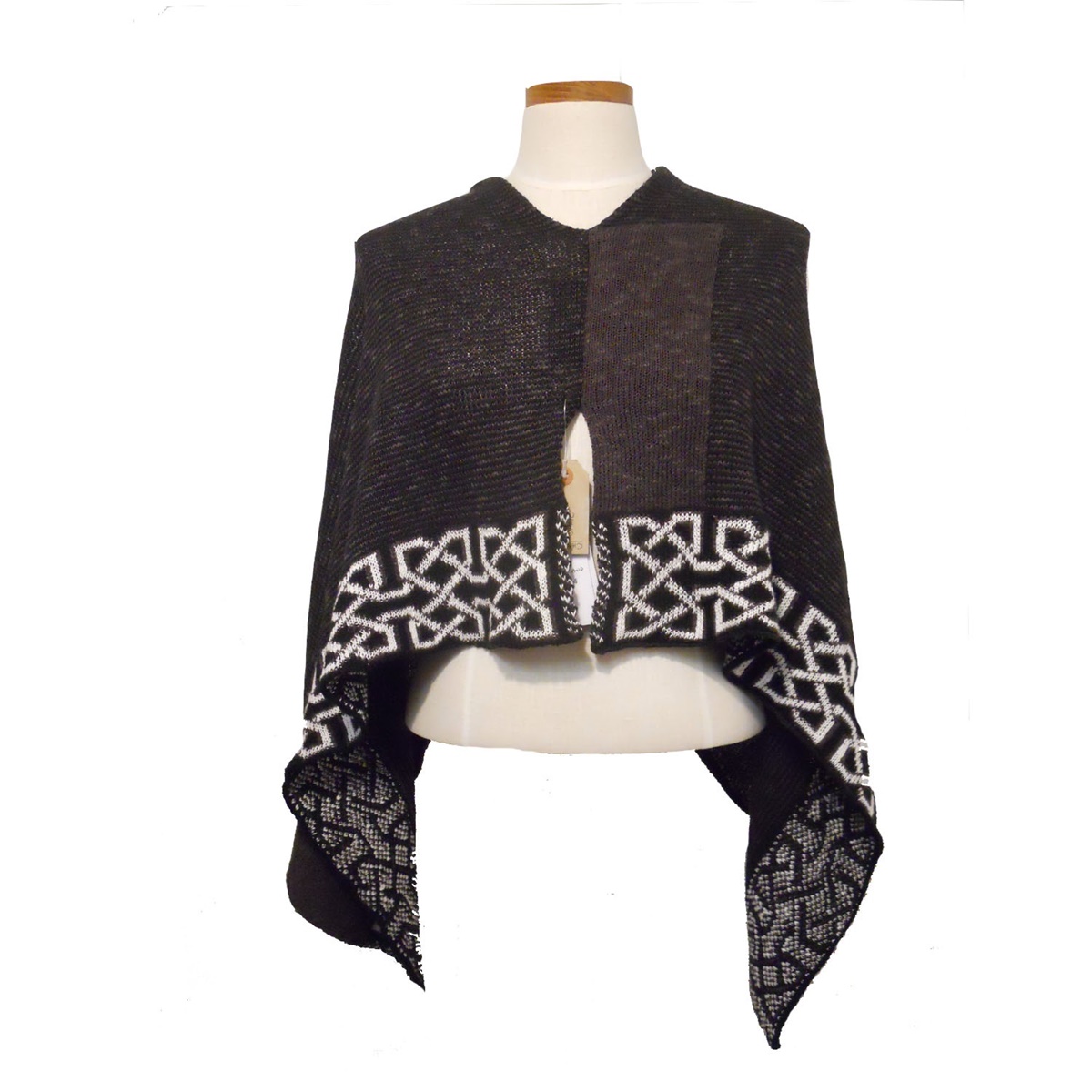 Irish Linen and Silk Ballater Cape, Coal - Image 2