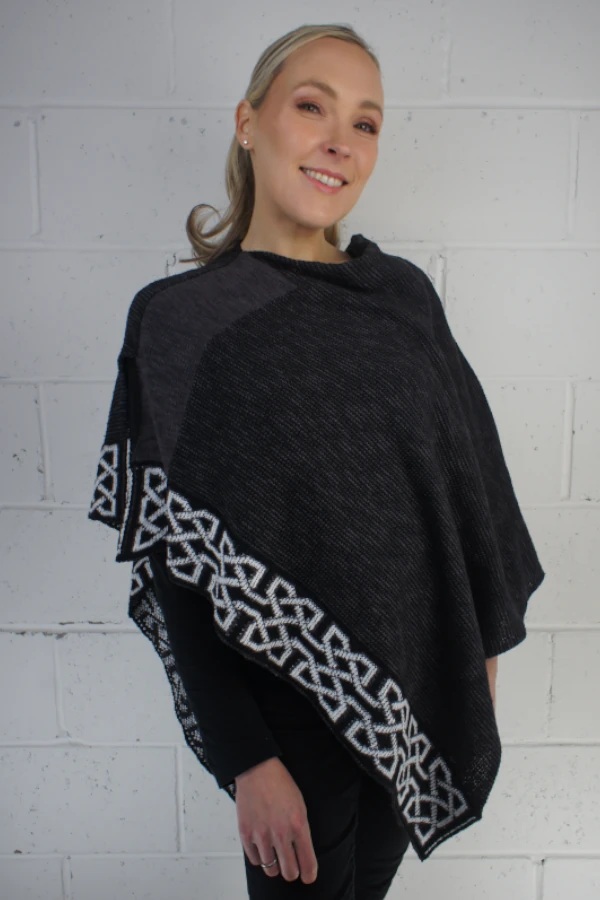 Irish Linen and Silk Ballater Shawl, Charcoal