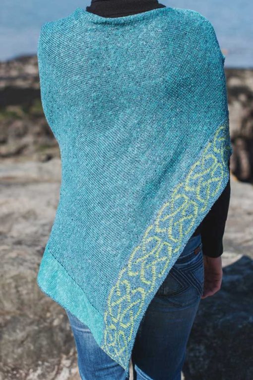 Irish Linen, Cotton and Silk Wallace Shawl, Atlantic - Image 2