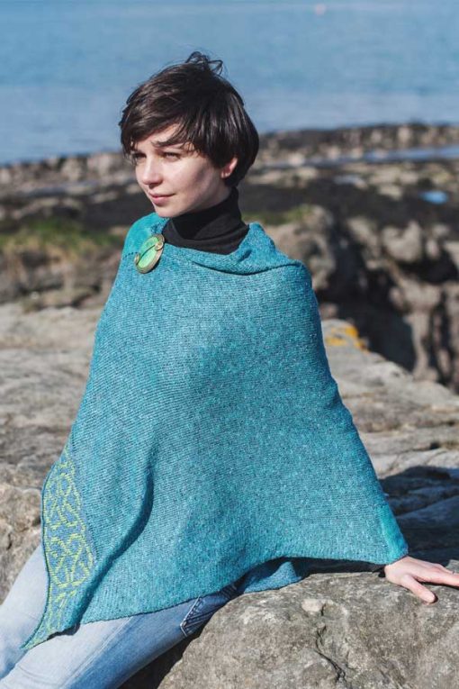 Irish Linen, Cotton and Silk Wallace Shawl, Atlantic