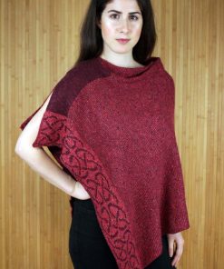 Irish Linen, Silk and Cotton Wallace Shawl, Bordeaux