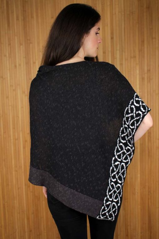 Irish Linen, Cotton and Silk Wallace Shawl, Charcoal - Image 2