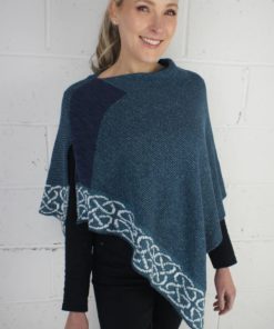 Irish Linen and Silk Wallace Shawl, Marine
