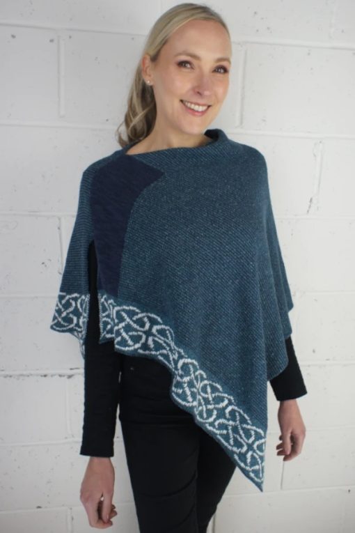 Irish Linen and Silk Wallace Shawl, Marine