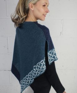 Alternative view of Irish Linen and Silk Wallace Shawl, Marine
