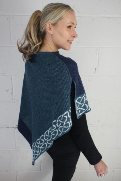 Irish Linen and Silk Wallace Shawl, Marine - Image 2
