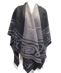 Alternative view of Jimmy Hourihan Celtic Border Shawl, Charcoal