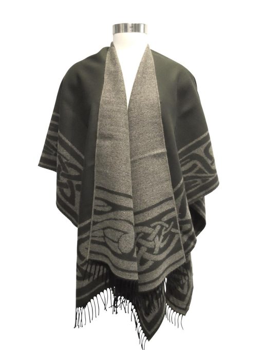 Jimmy Hourihan Celtic Border Shawl, Olive