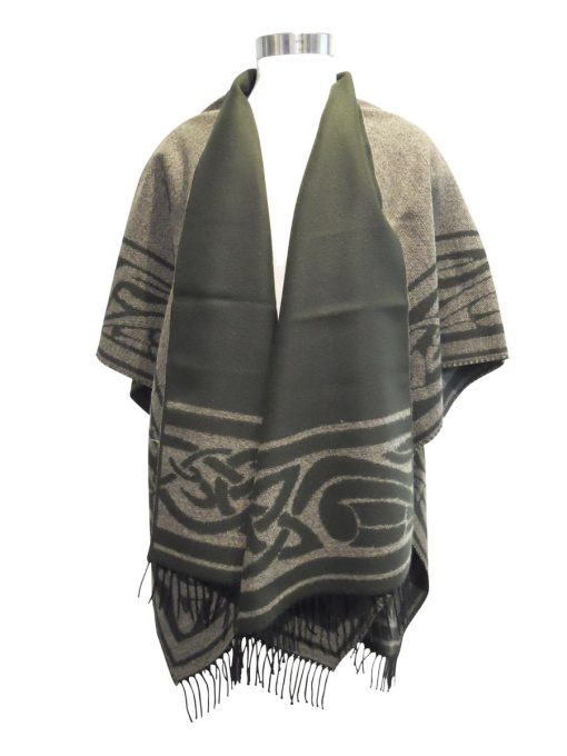 Jimmy Hourihan Celtic Border Shawl, Olive - Image 2