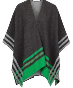 Jimmy Hourihan Shawl, Charcoal/Kelly Green