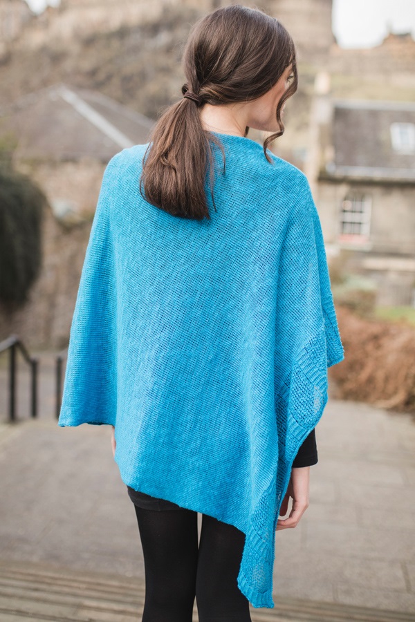 Irish Linen and Cotton Cape, Royal Blue - Image 2