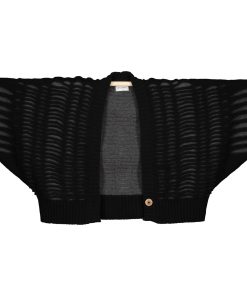 McConnell Woollen Mills Merino Wool Fashion One Button Irish Kimono Black