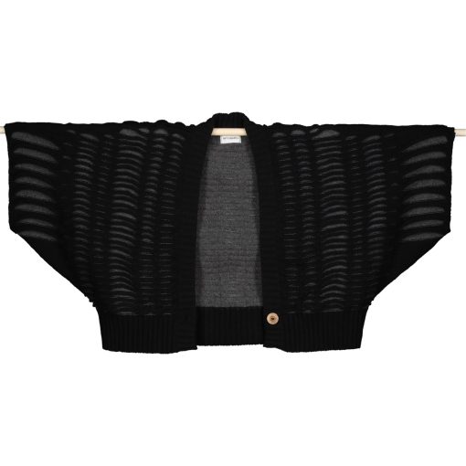 McConnell Woollen Mills Merino Wool Fashion One Button Irish Kimono Black