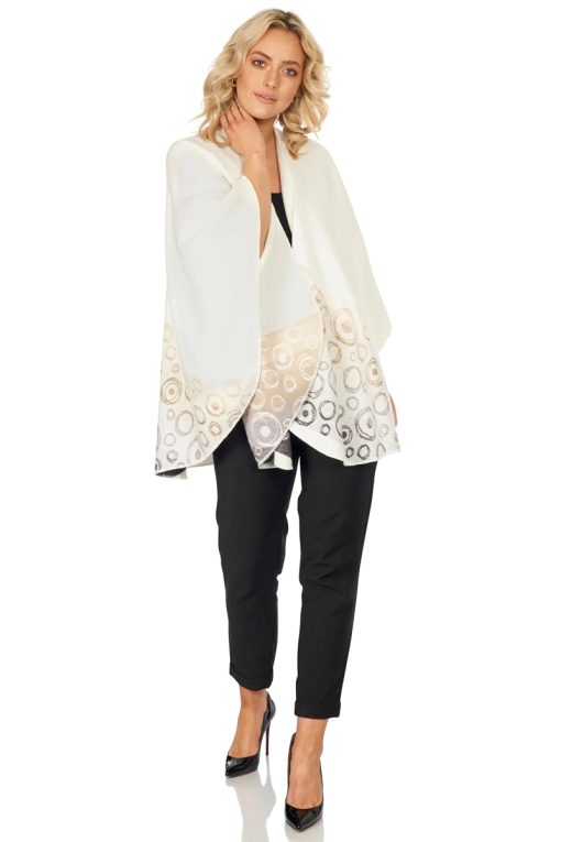 Jimmy Hourihan Ancient Thoughts Shawl White and Gold - Image 2