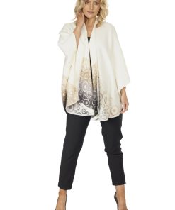 Jimmy Hourihan Ancient Thoughts Shawl White and Gold