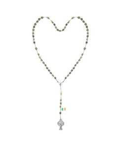 Alternative view of Connemara Marble Square Rosary Beads Boxed
