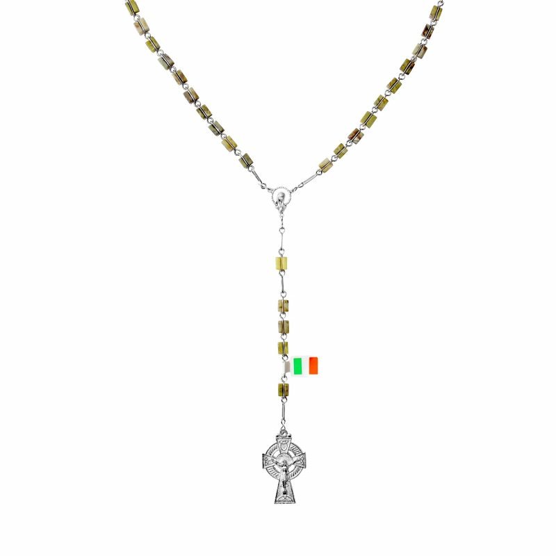 Connemara Marble Square Rosary Beads Boxed - Image 3