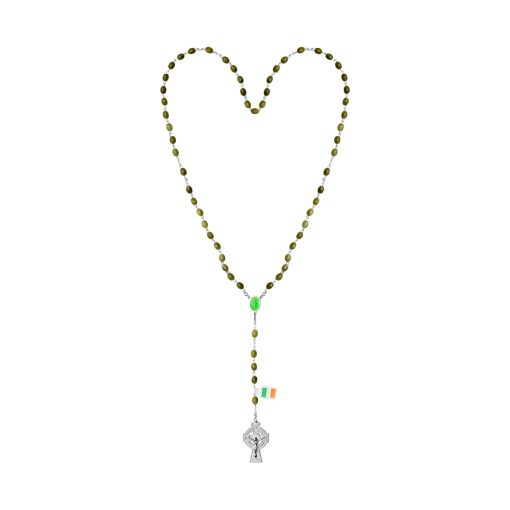 Connemara Marble Irish Rosary with Oval Beads - Image 2