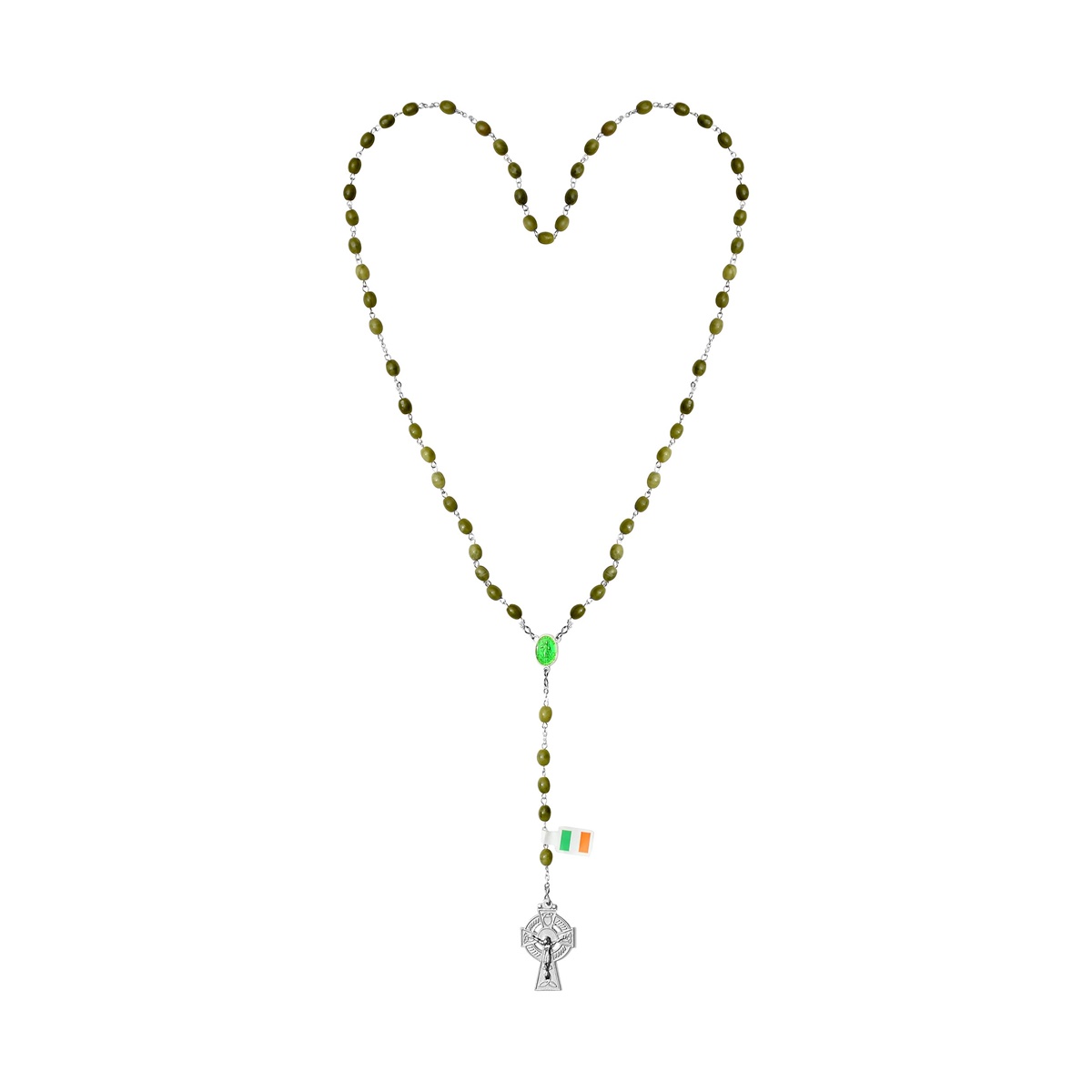 Connemara Marble Irish Rosary with Oval Beads - Image 2