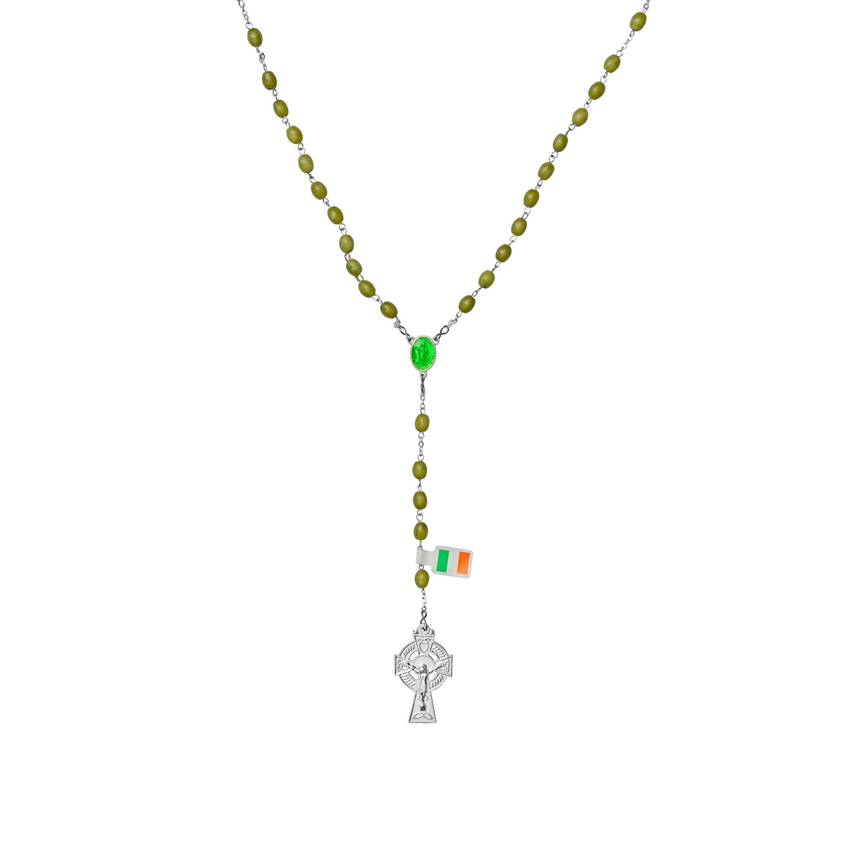 Connemara Marble Irish Rosary with Oval Beads - Image 3