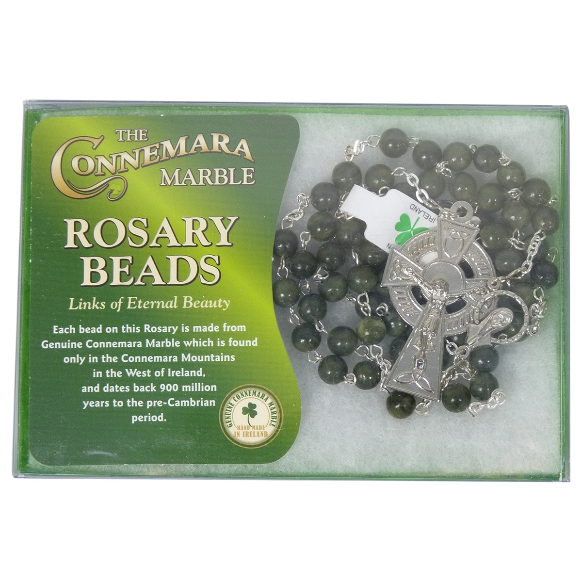 Connemara Marble Round Bead Irish Rosary