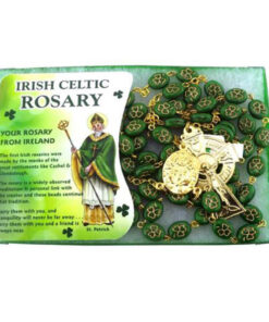 Gilt Ceramic Shamrock Rosary Beads Bracelet