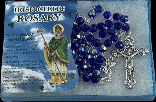 Boxed Acrylic Rosary Beads Dark Blue