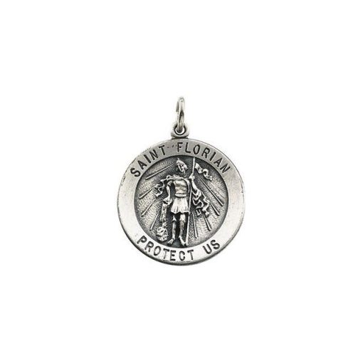 Stuller Sterling Silver Round St. Florian Medal - Image 2