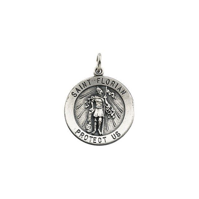 Stuller Sterling Silver Round St. Florian Medal - Image 2