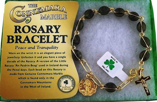 Connemara Marble Rosary Bracelet Single Decade Oval Beads