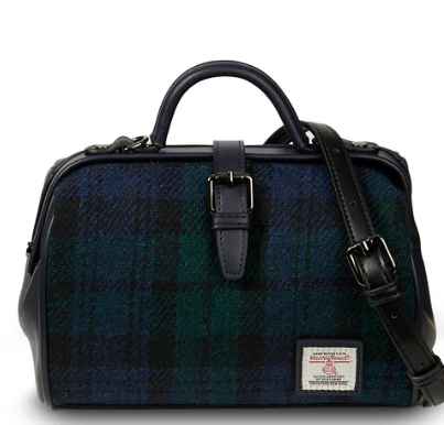 Islander Medium Doctor Bag with HARRIS TWEED - Black Watch