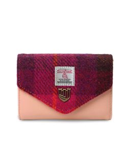 Islander Small Clasp Purse with HARRIS TWEED - Fuchsia Tartan