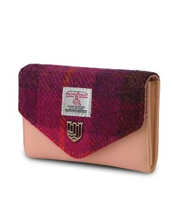 Alternative view of Islander Small Clasp Purse with HARRIS TWEED - Fuchsia Tartan